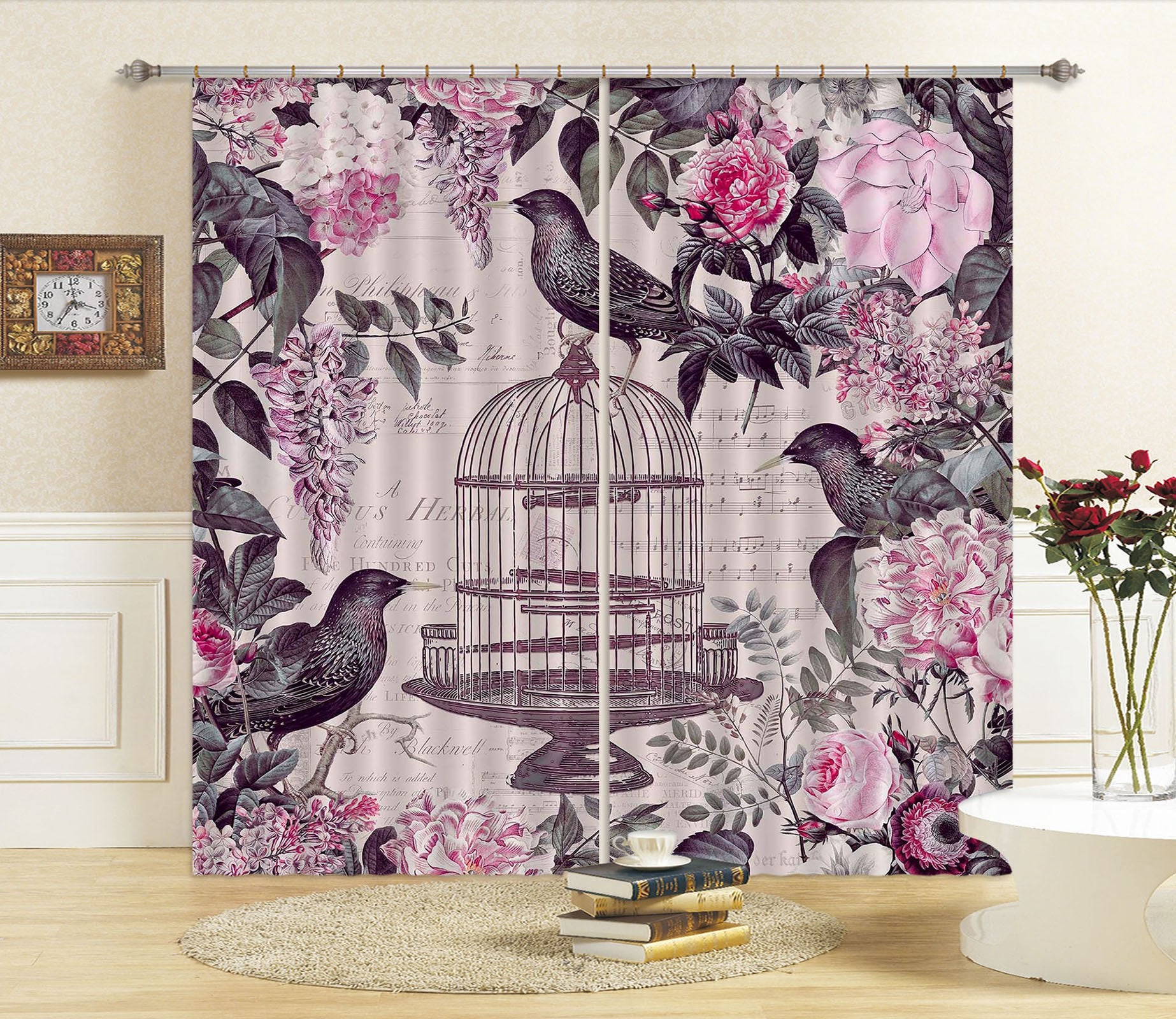 3D Birds Tweet 044 Andrea haase Curtain Curtains Drapes Wallpaper AJ Wallpaper 