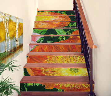 3D Flower Red Oil Painting 89211 Allan P. Friedlander Stair Risers