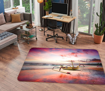 3D Sunset Boat 1082 Marco Carmassi Rug Non Slip Rug Mat