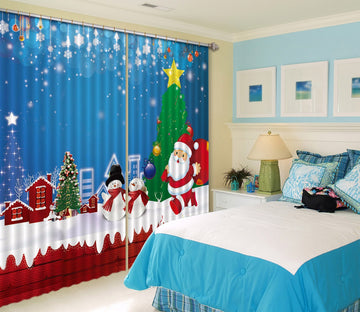 3D Pentagram Snowman 43 Curtains Drapes Curtains AJ Creativity Home 