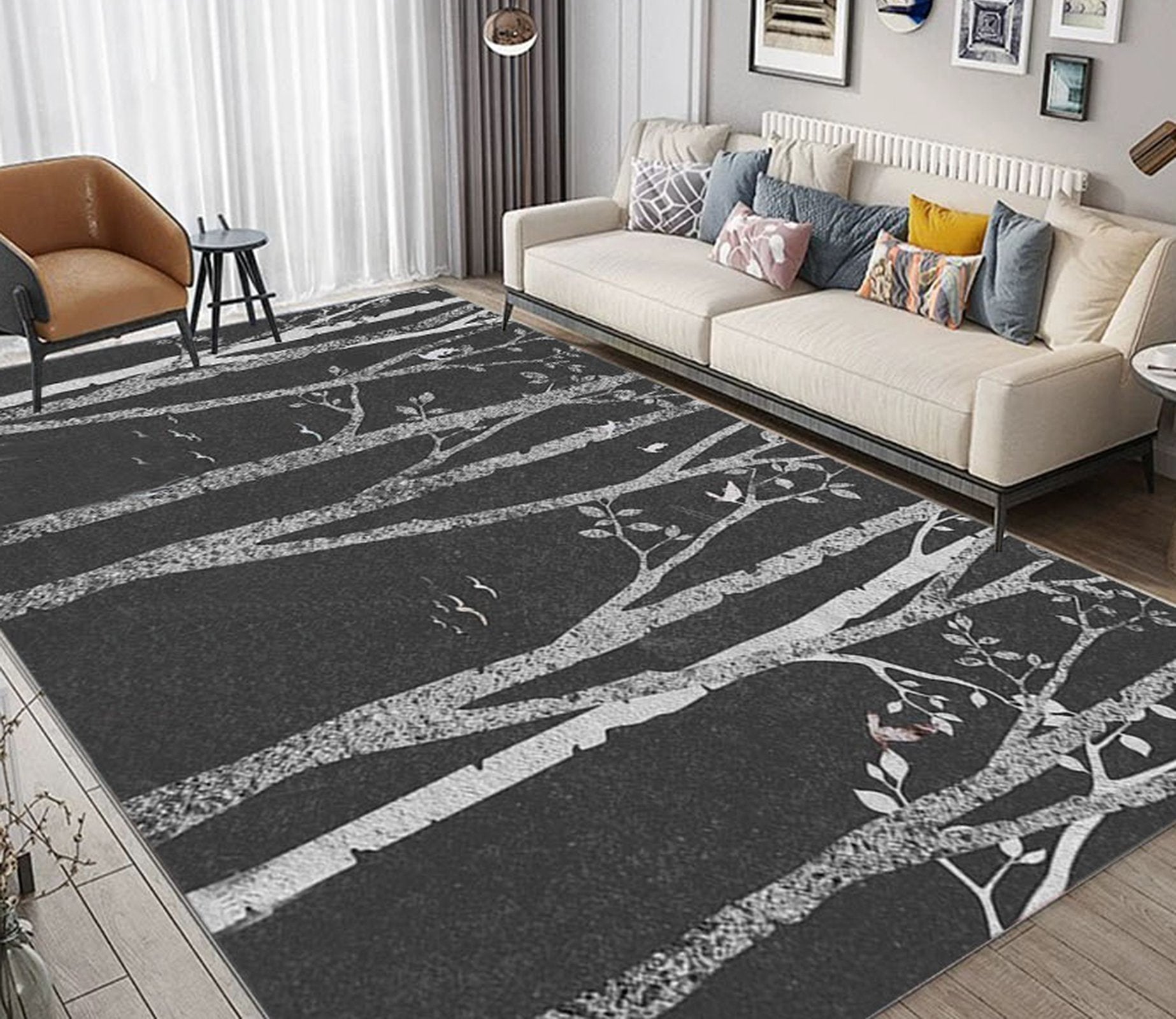 3D White Tree WG494 Non Slip Rug Mat Mat AJ Creativity Home 