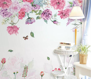 3D Flower Butterfly WC80 Wall Murals Wallpaper AJ Wallpaper 2 