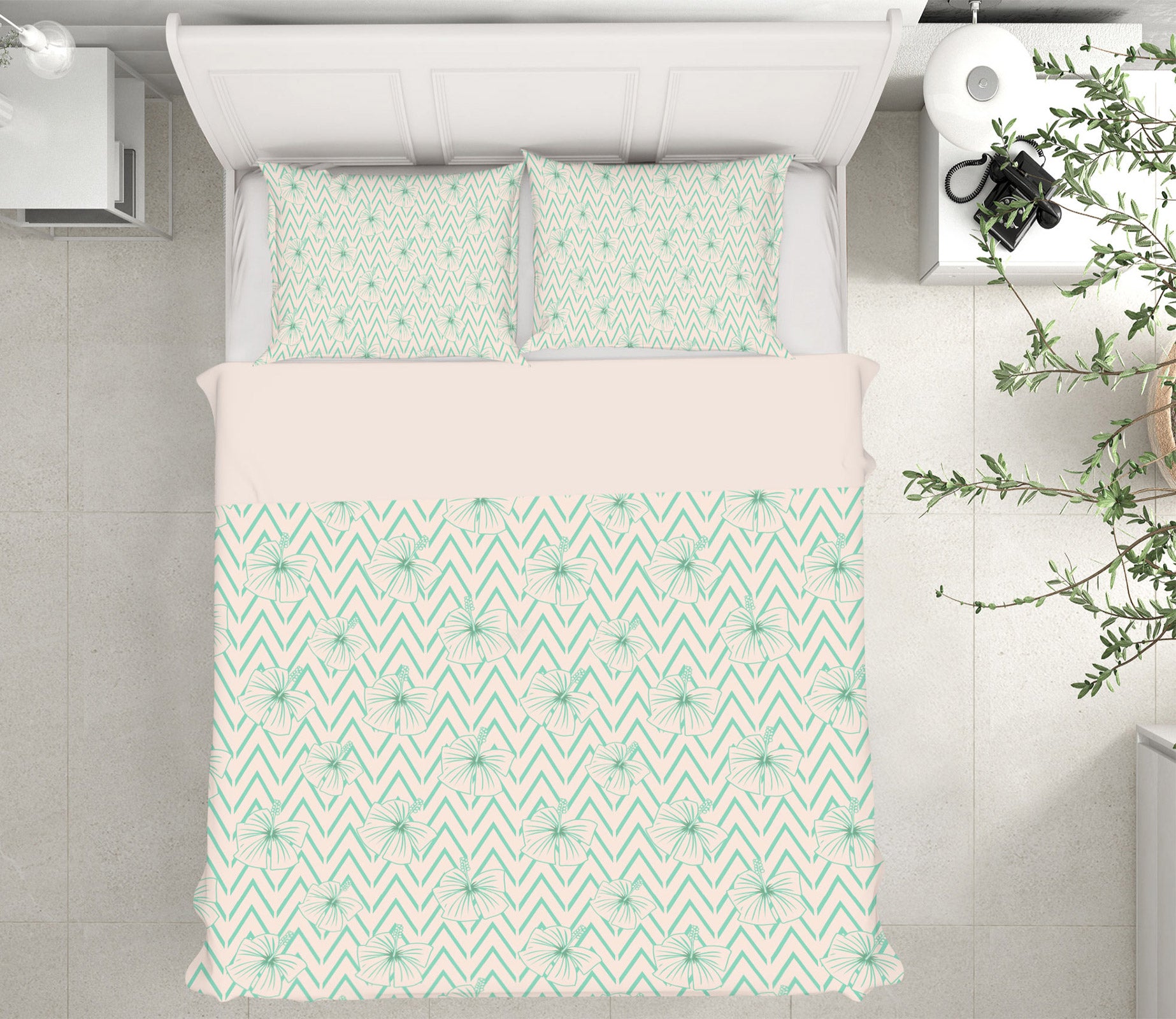 3D Flower Green Line 98146 Kasumi Loffler Bedding Bed Pillowcases Quilt
