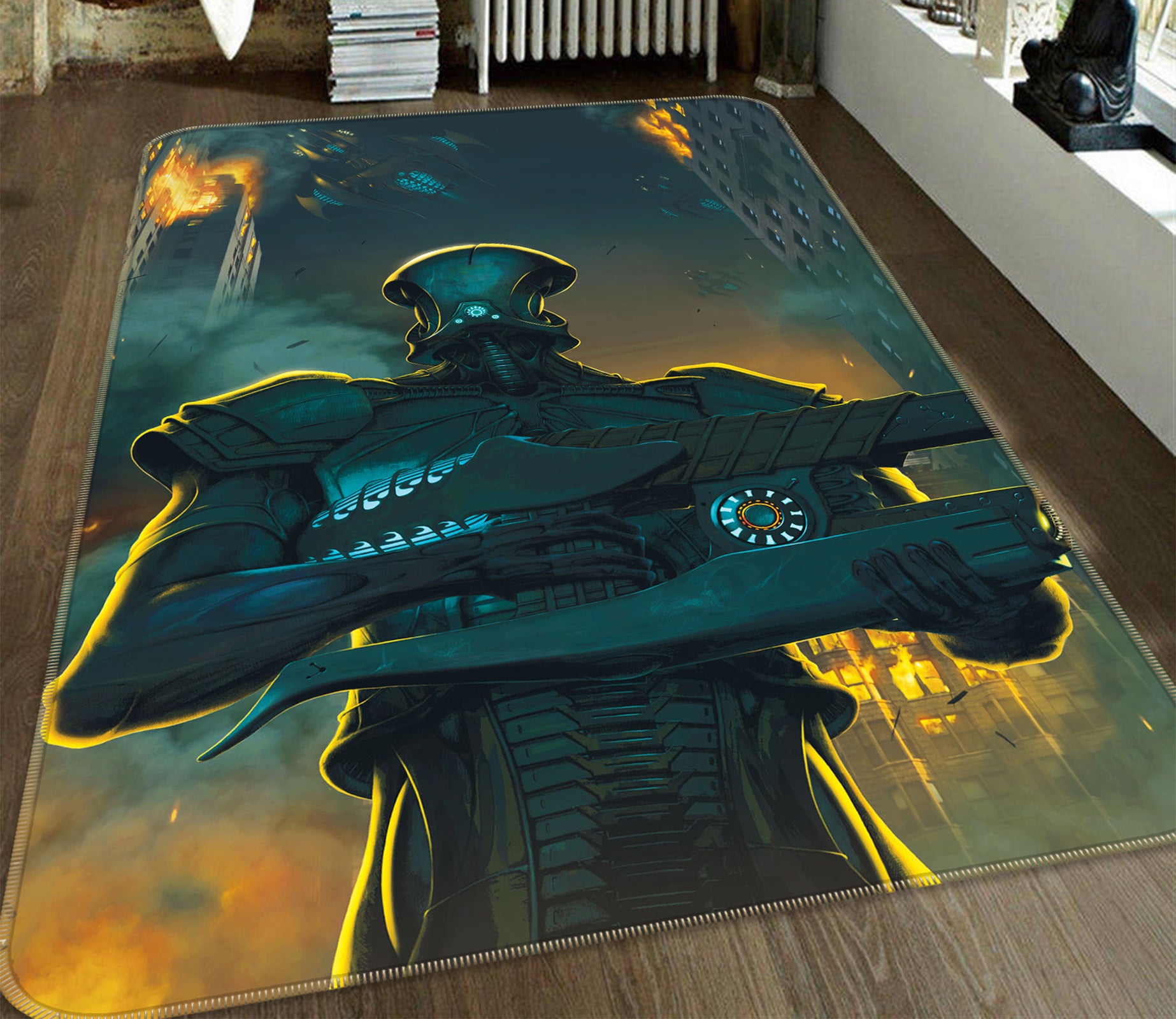 3D Invasion 1044 Vincent Hie Rug Non Slip Rug Mat