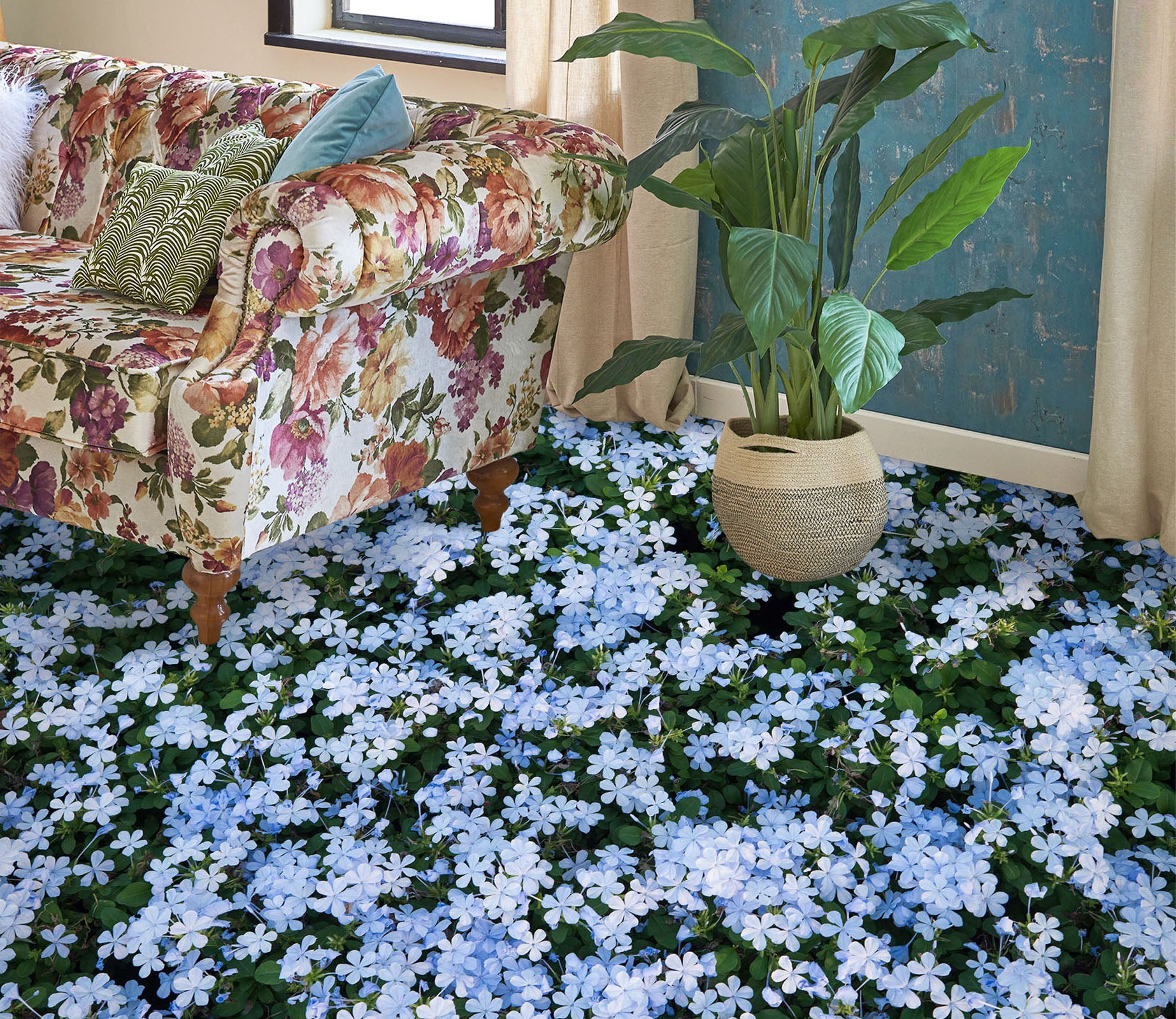 3D Dreamy Purple Flowers 054 Floor Mural  Wallpaper Murals Rug & Mat Print Epoxy waterproof bath floor