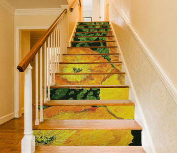 3D Yellow Flowers Oil Painting 89212 Allan P. Friedlander Stair Risers