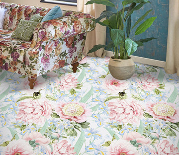 3D Light Pink Flowers 10017 Uta Naumann Floor Mural  Wallpaper Murals Self-Adhesive Removable Print Epoxy