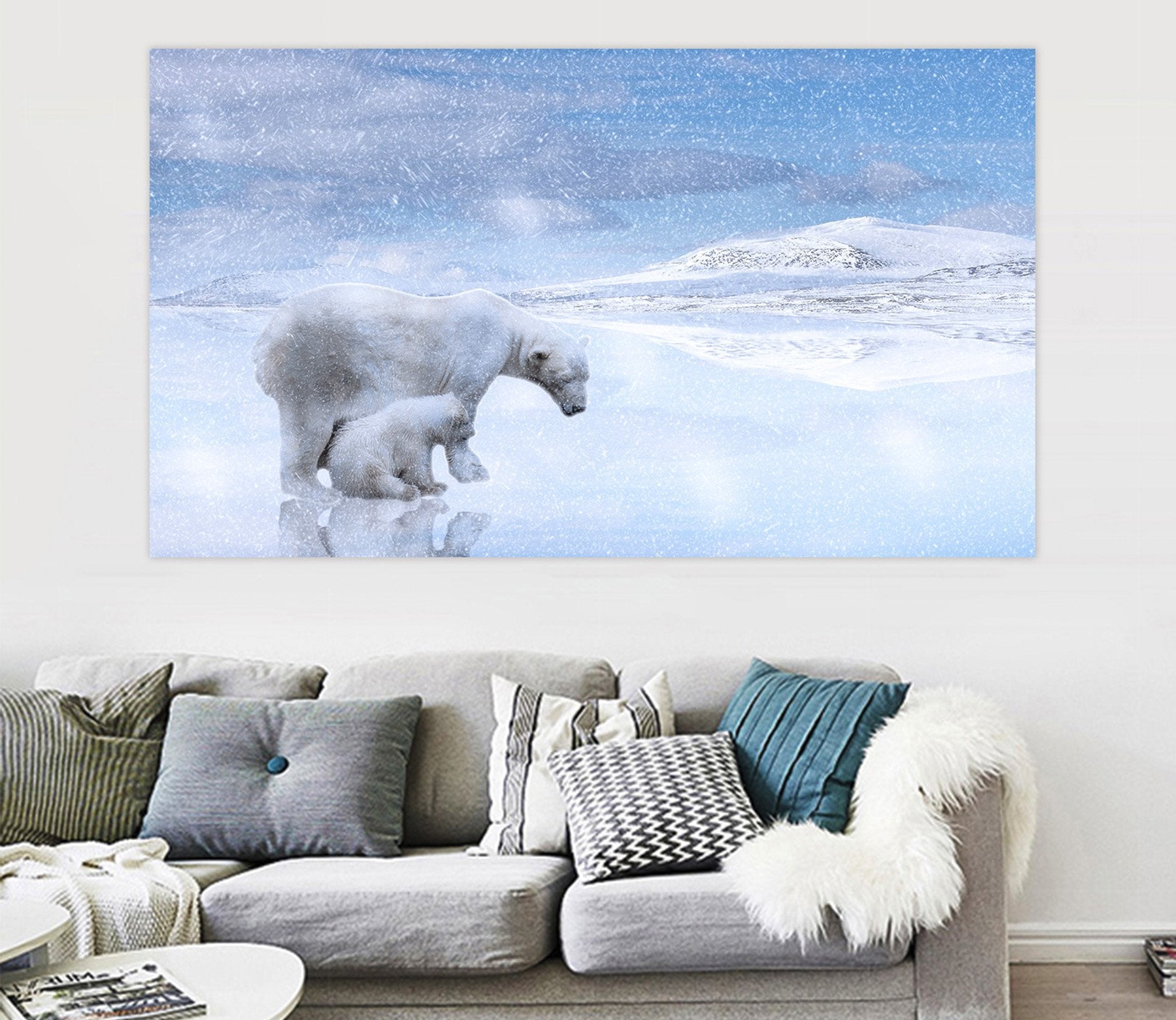 3D Polar Bear 107 Animal Wall Stickers Wallpaper AJ Wallpaper 2 