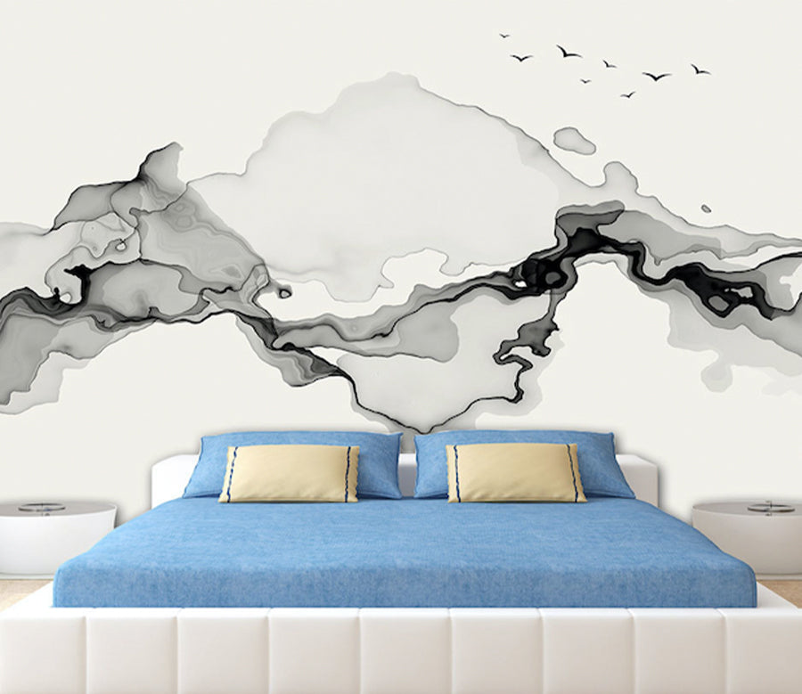 3D Black Ink Abstract WG189 Wall Murals