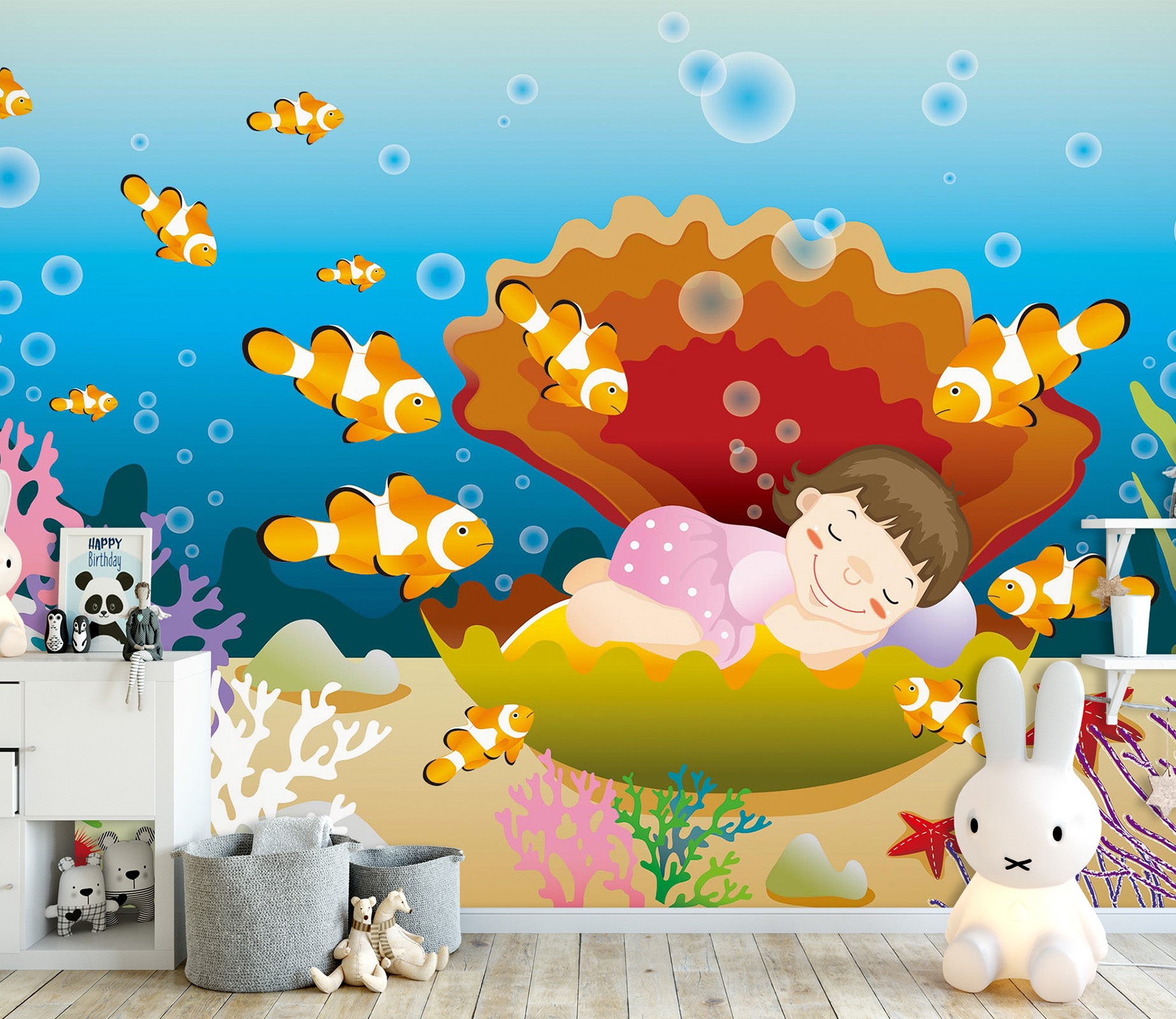 3D Coral Fish 1661 Wall Murals