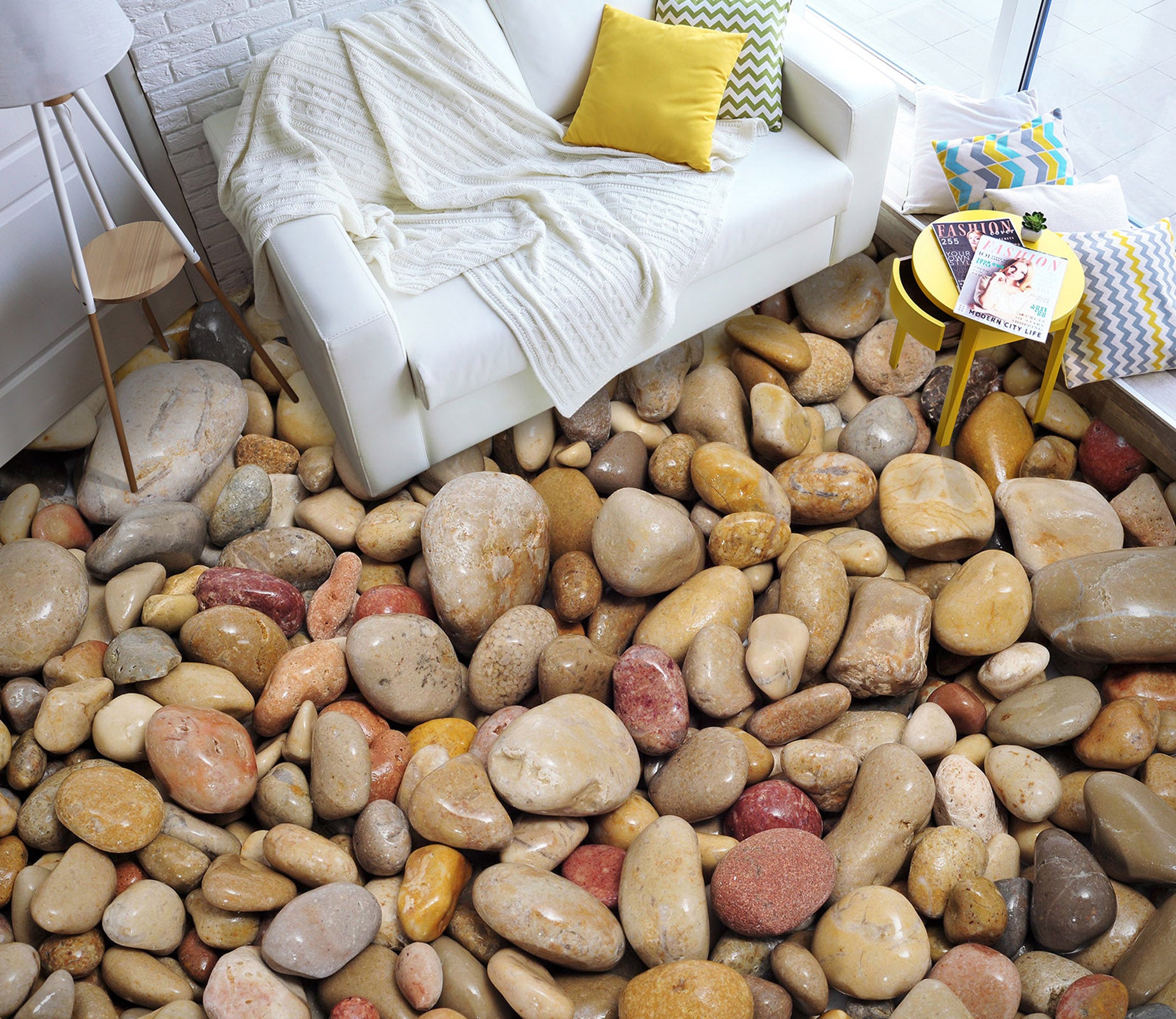 3D Textured Pebbles 008 Floor Mural  Wallpaper Murals Rug & Mat Print Epoxy waterproof bath floor