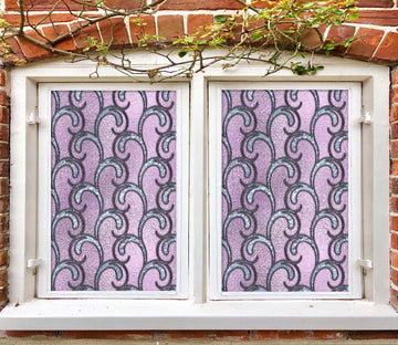 3D Purple Iron 068 Window Film Print Sticker Cling Stained Glass UV Block