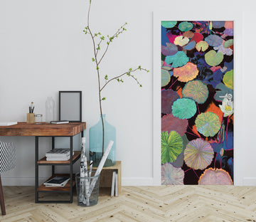 3D Colorful Pattern Lotus Leaf 9403 Allan P. Friedlander Door Mural