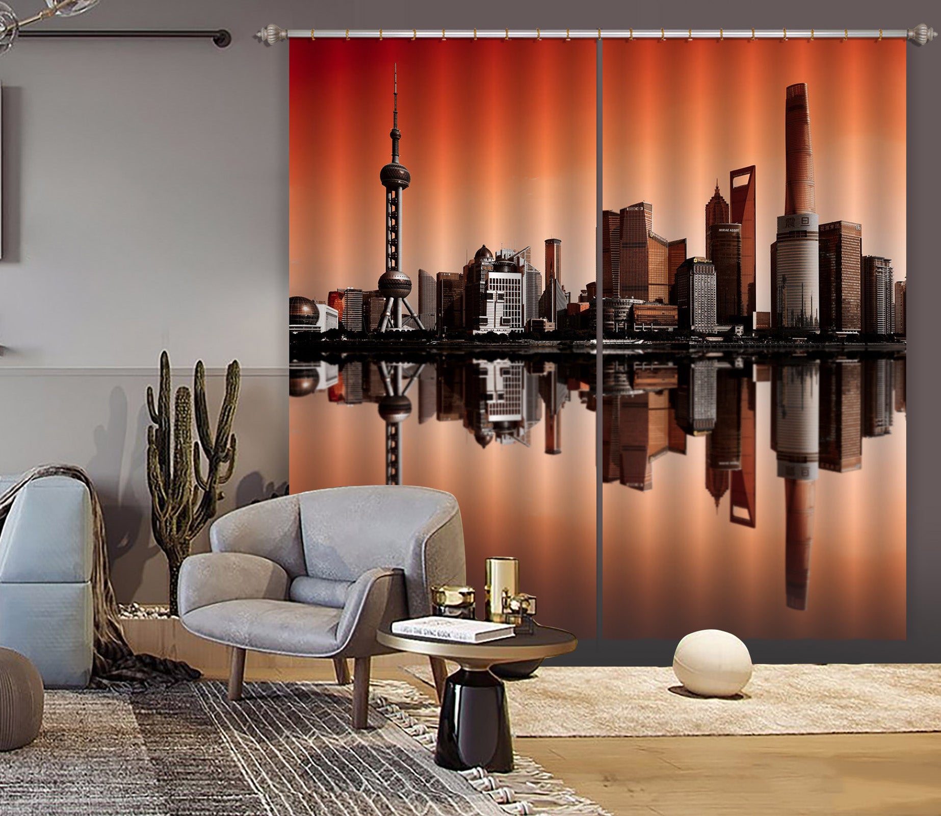 3D Waterside City 068 Marco Carmassi Curtain Curtains Drapes