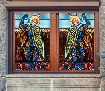 3D Prince Dragon 140 Window Film Print Sticker Cling Stained Glass UV Block