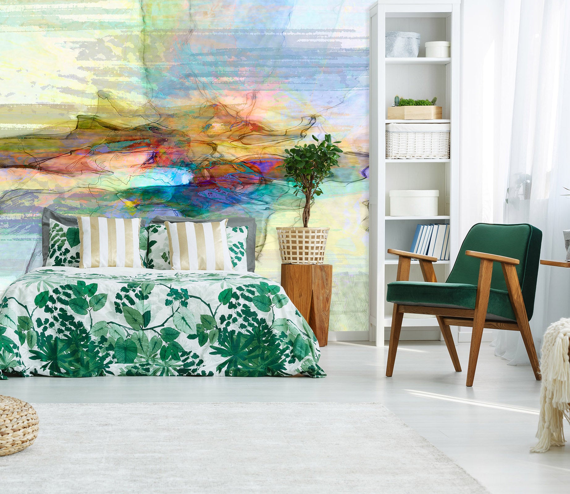 3D Blue Lake 1534 Michael Tienhaara Wall Mural Wall Murals