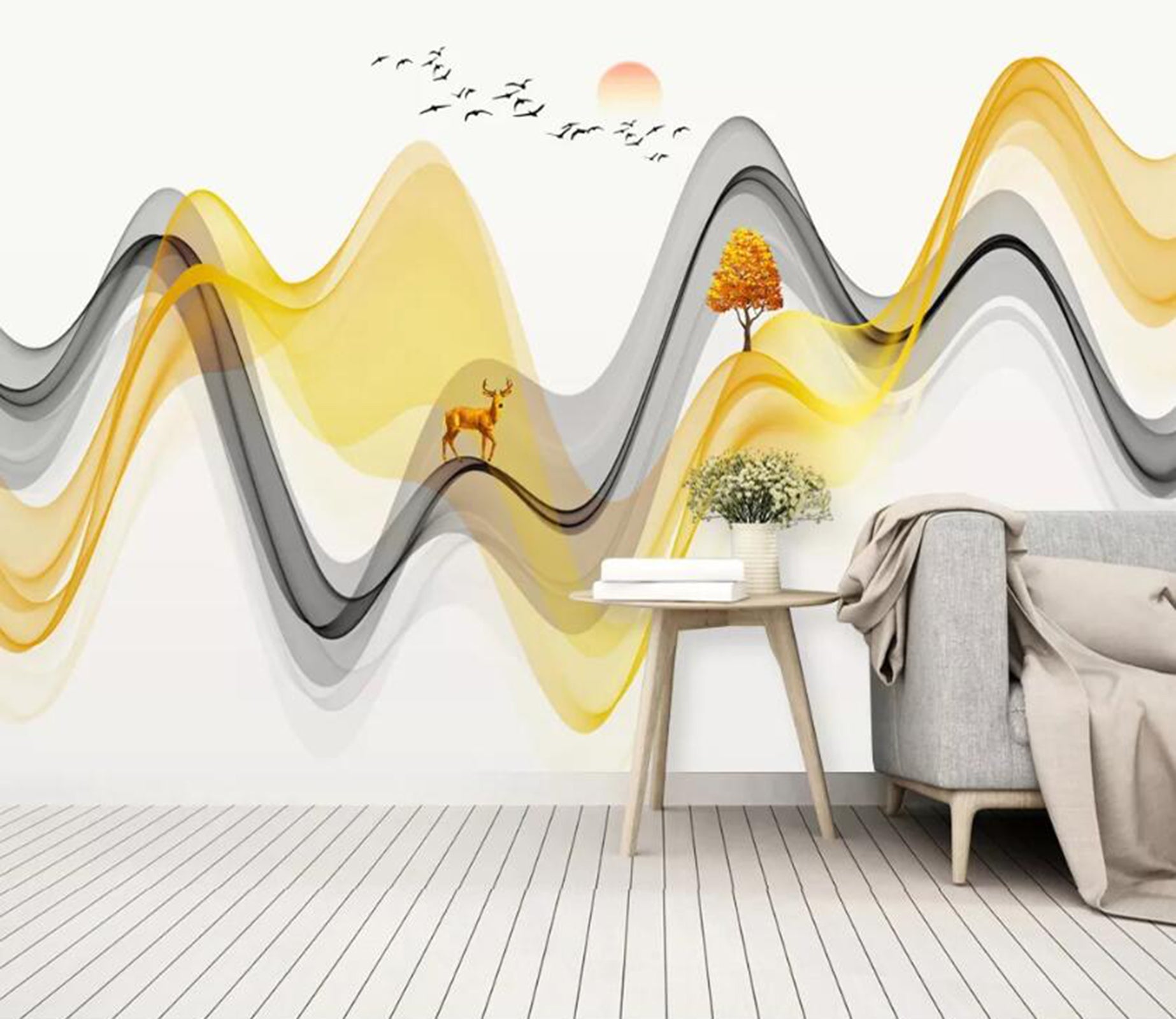 3D Color Wave WC74 Wall Murals Wallpaper AJ Wallpaper 2 