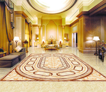 3D Oval Yellow Pattern WG422 Floor Mural Wallpaper AJ Wallpaper 2 