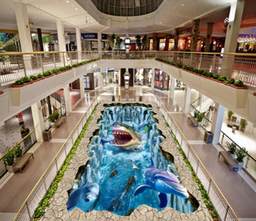 3D Ferocious Fish 264 Floor Mural  Wallpaper Murals Rug & Mat Print Epoxy waterproof bath floor