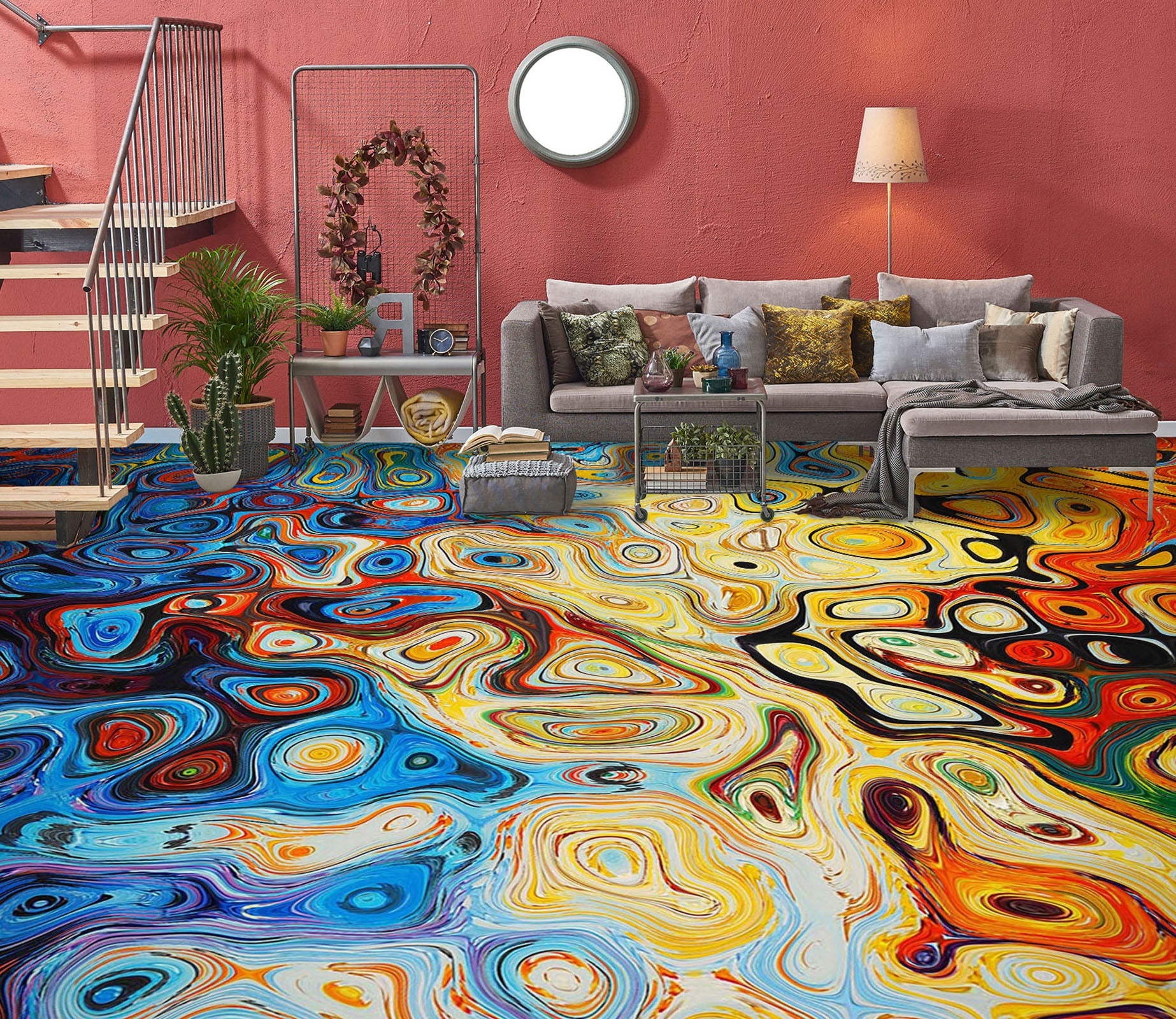 3D Fantasy Color Oil Painting 1483 Floor Mural  Wallpaper Murals Self-Adhesive Removable Print Epoxy