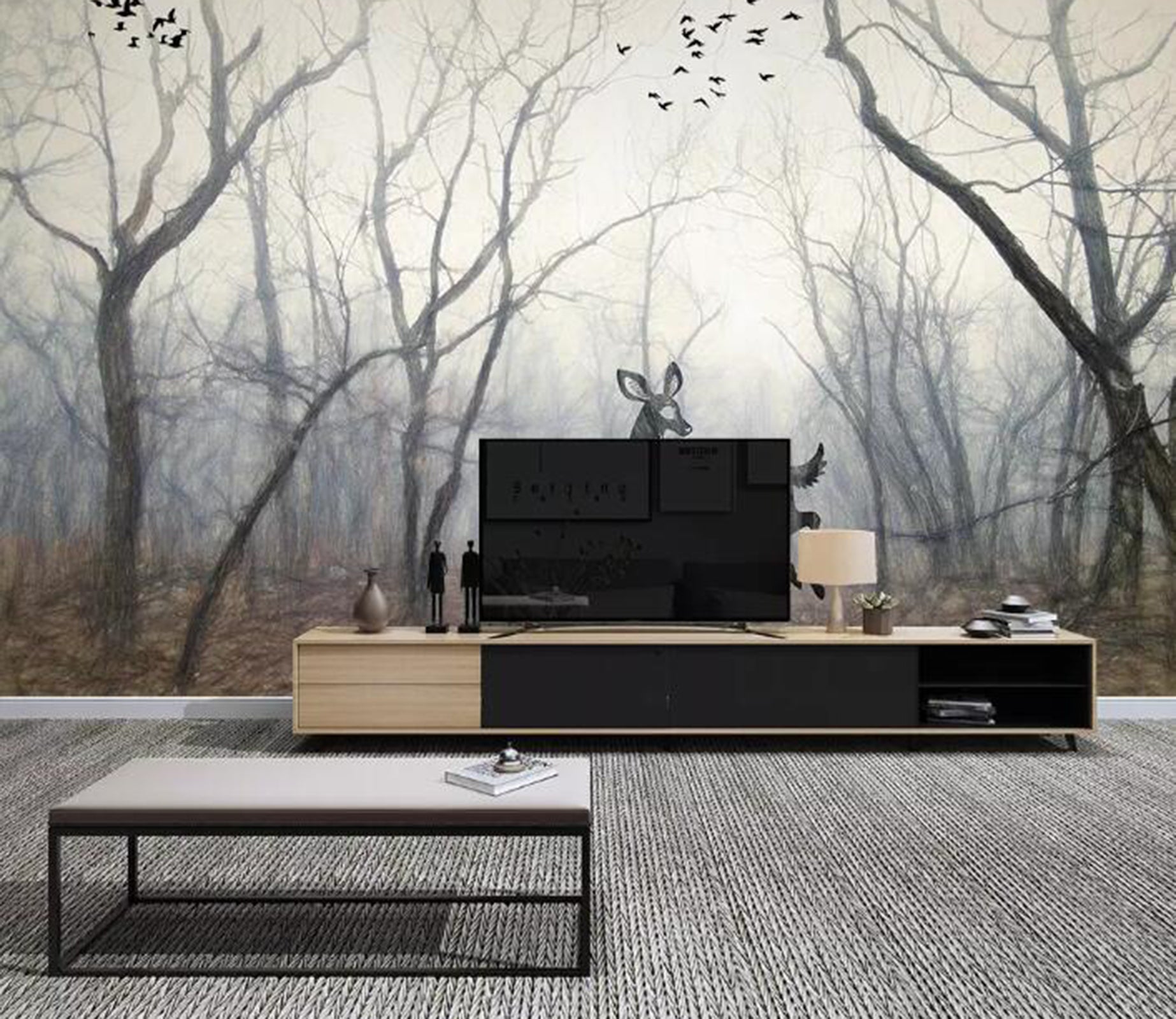 3D Fawn Branch WG15 Wall Murals Wallpaper AJ Wallpaper 2 