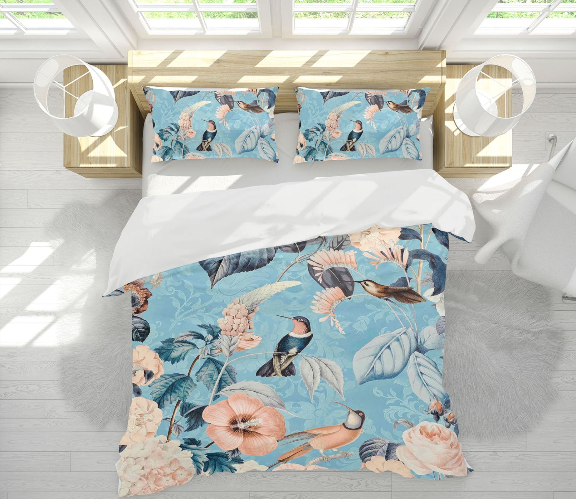 3D Bird Flowers 2122 Andrea haase Bedding Bed Pillowcases Quilt Quiet Covers AJ Creativity Home 