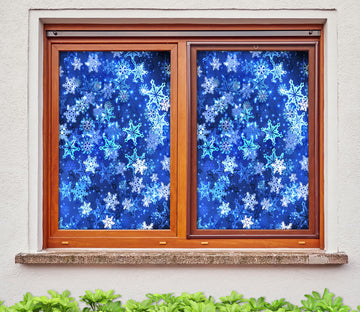 3D Snowflake 31044 Christmas Window Film Print Sticker Cling Stained Glass Xmas
