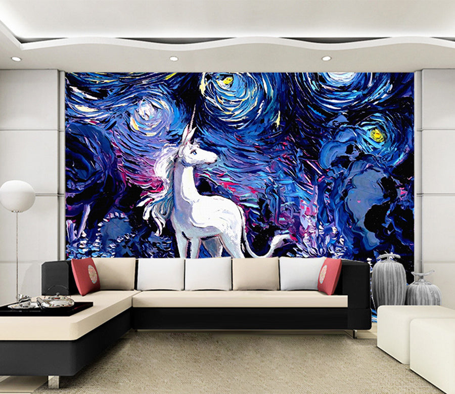 3D Painting Unicorn WG008 Wall Murals