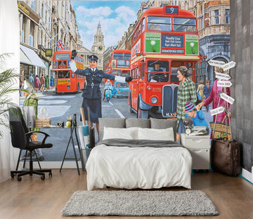 3D WPC On Ludgate Hill 1077 Trevor Mitchell Wall Mural Wall Murals