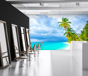 3D Beach Sea Tree 085 Wall Murals