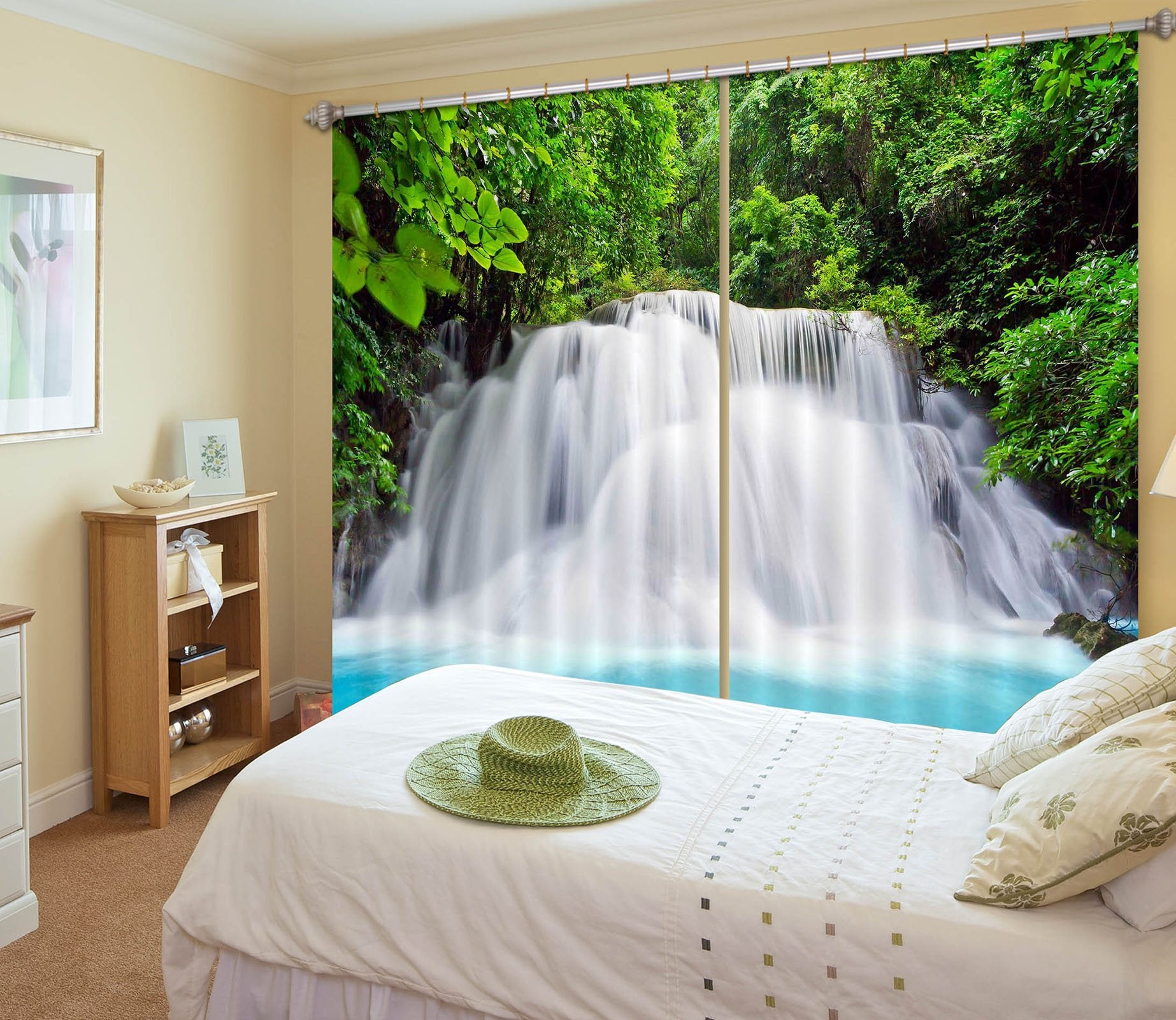 3D Big Waterfall 828 Curtains Drapes Wallpaper AJ Wallpaper 