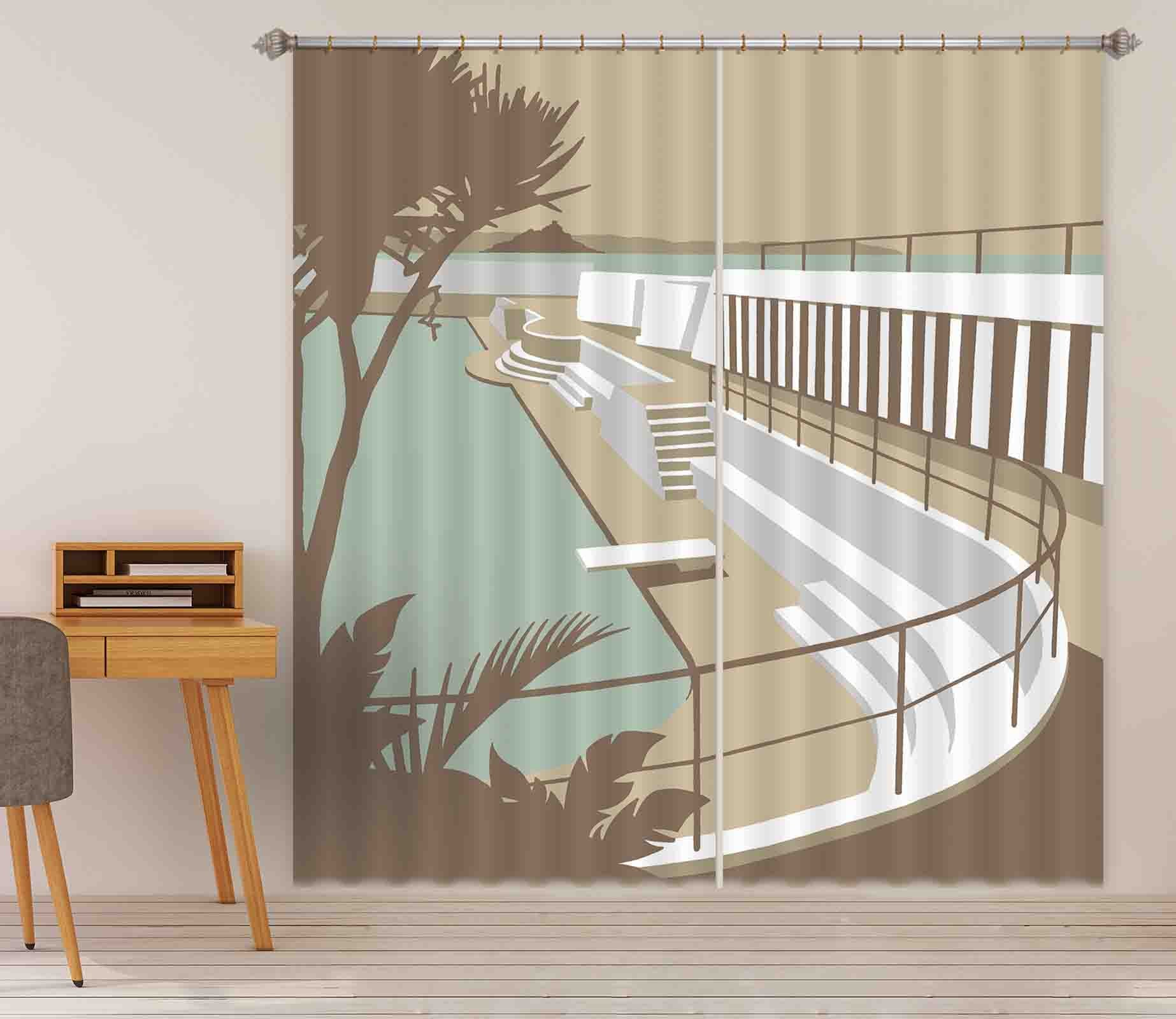 3D Penzance Pool 128 Steve Read Curtain Curtains Drapes