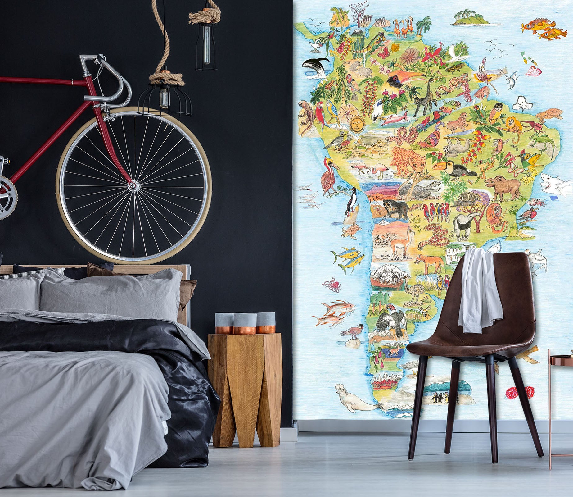 3D Animal Map 1418 Michael Sewell Wall Mural Wall Murals