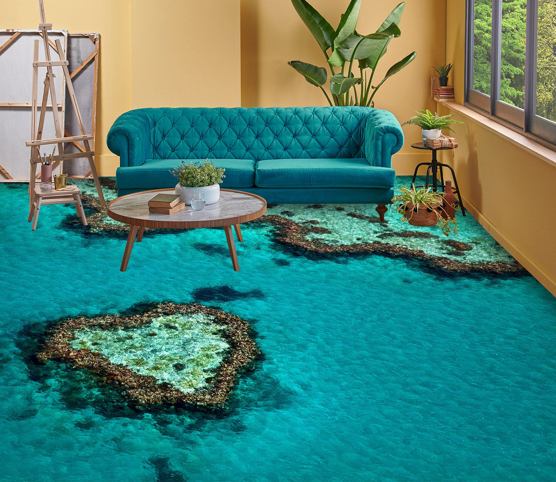 3D Love Island Art 309 Floor Mural