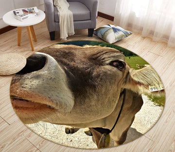 3D Cow Mouth 030 Animal Round Non Slip Rug Mat Mat AJ Creativity Home 