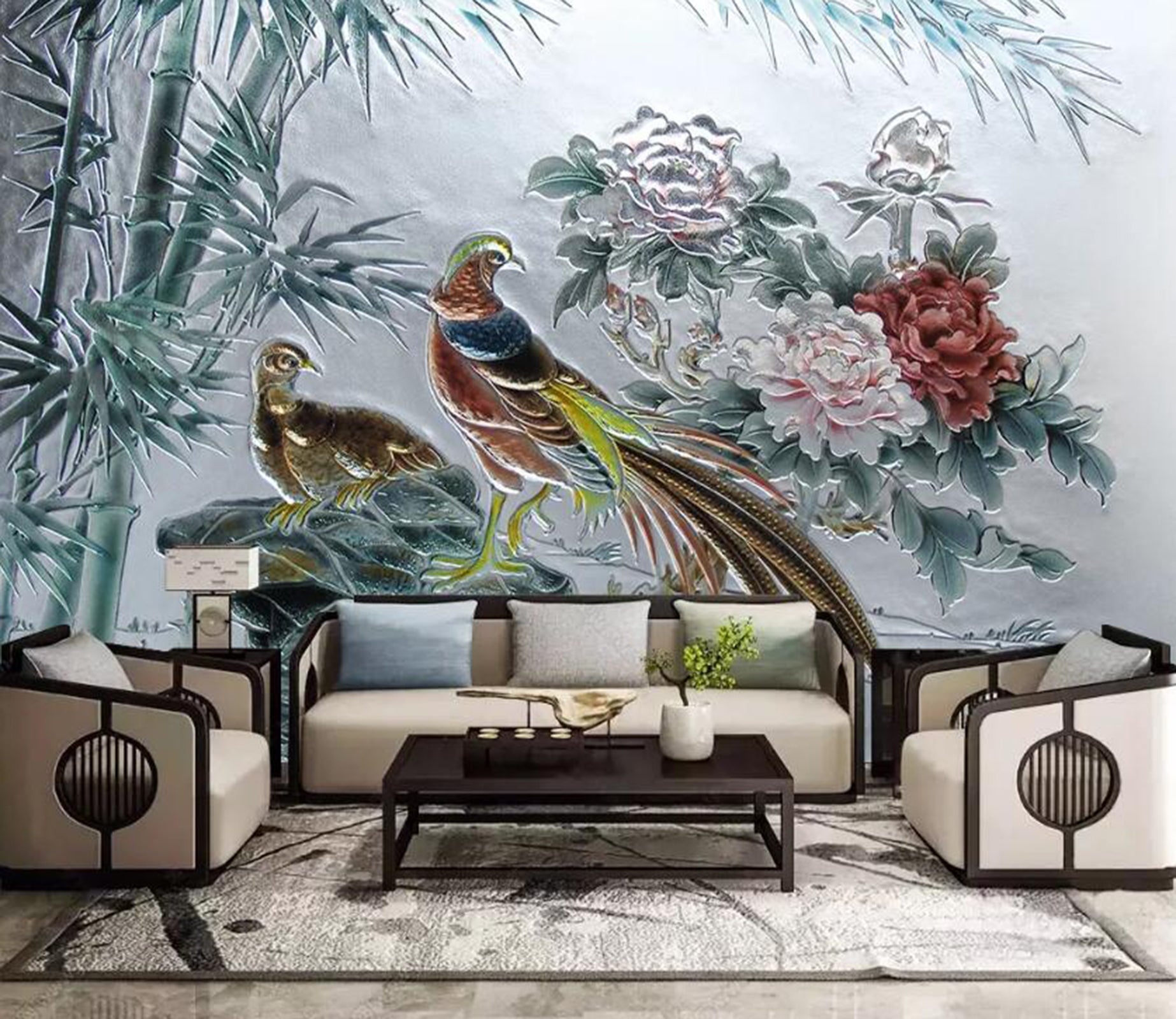 3D Rose Bird WC18 Wall Murals Wallpaper AJ Wallpaper 2 