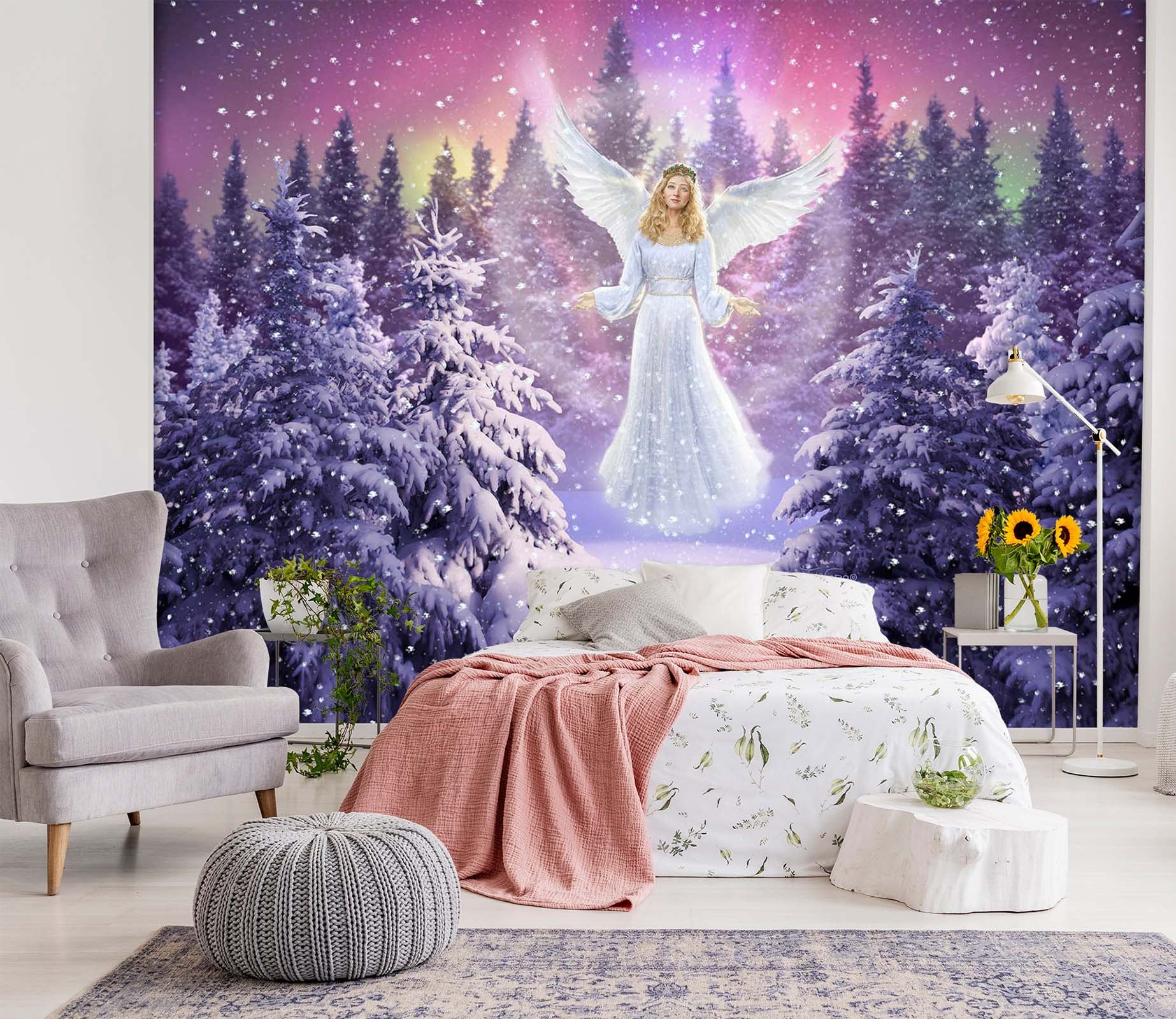 3D Snow Angel 113 Jerry LoFaro Wall Mural Wall Murals