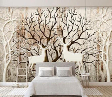 3D Branch Fawn 451 Wall Murals Wallpaper AJ Wallpaper 2 