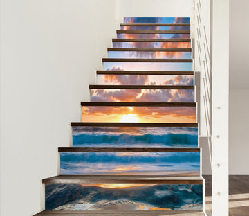 3D Ocean Waves Sunrise 94134 Kathy Barefield Stair Risers