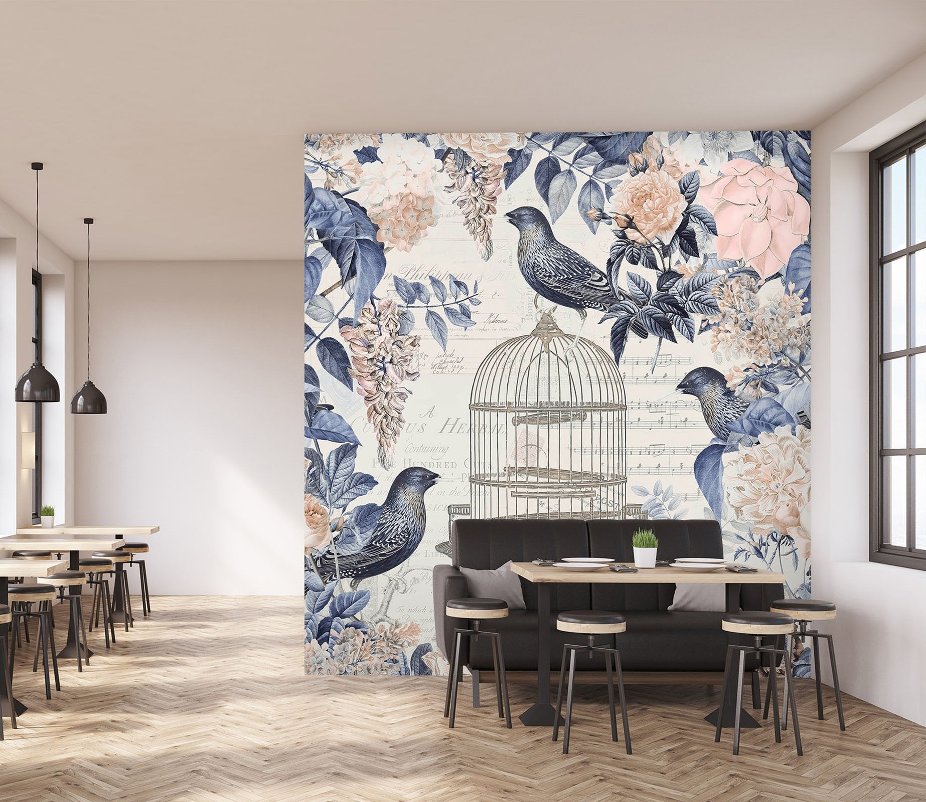 3D Birdcage And Flowers 1440 Andrea haase Wall Mural Wall Murals Wallpaper AJ Wallpaper 