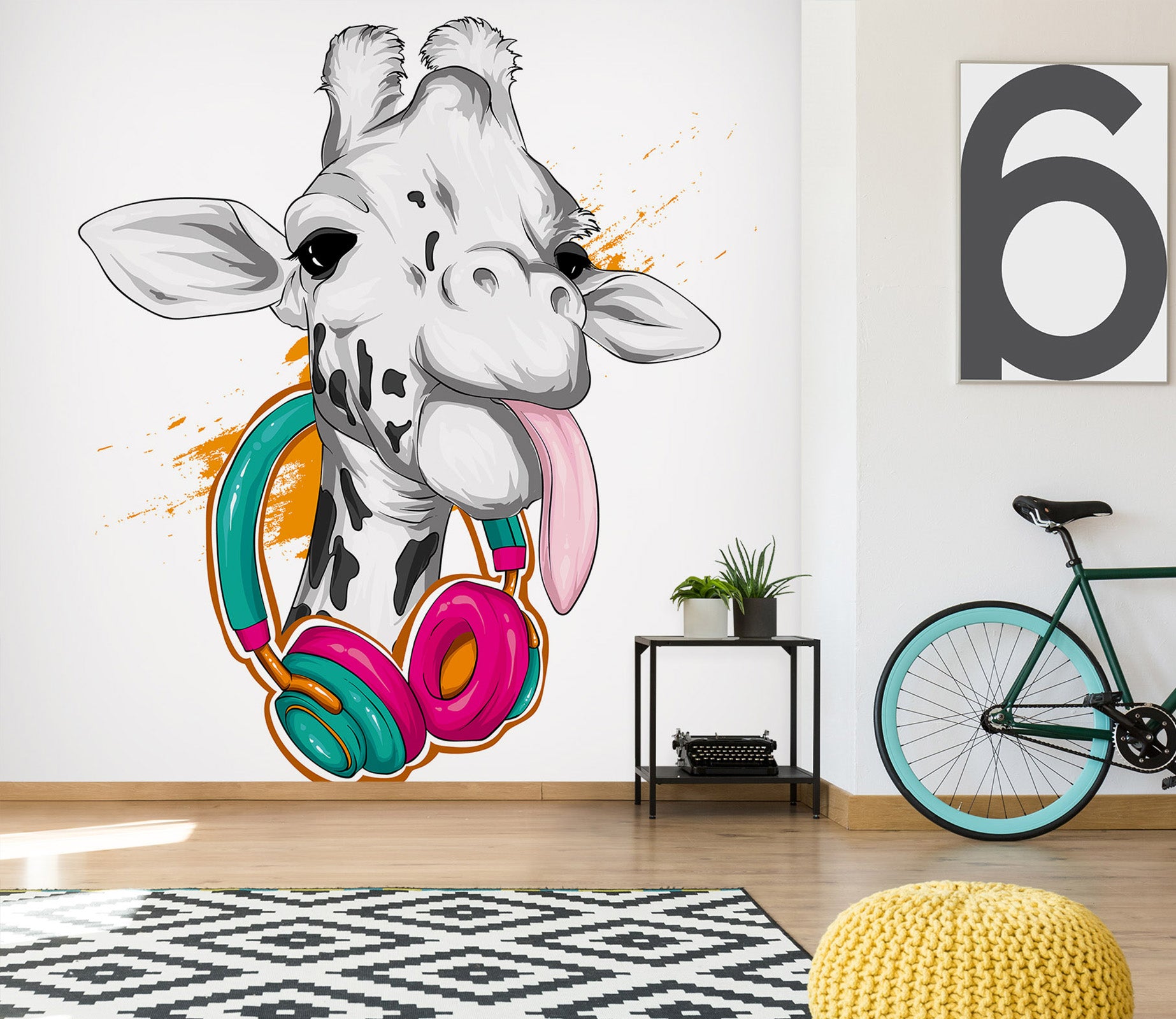 3D Giraffe Headset 57158 Wall Murals