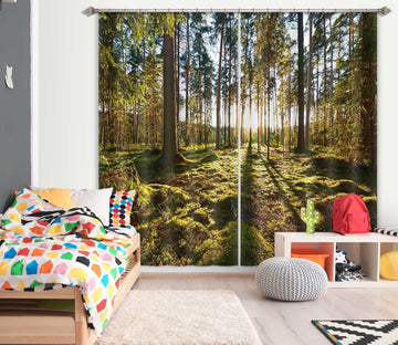 3D Sunny Forest 821 Curtains Drapes