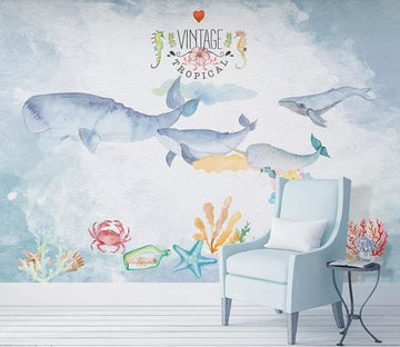 3D Cute Dolphin WC93 Wall Murals Wallpaper AJ Wallpaper 2 