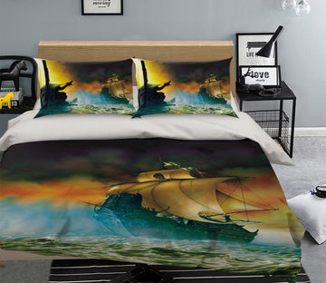 3D Ocean Sailboat 6176 Ciruelo Bedding Bed Pillowcases Quilt