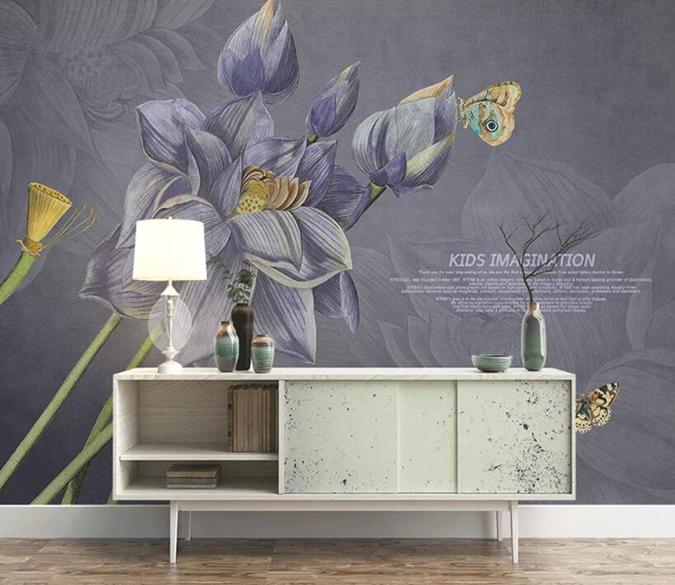 3D Gray Flowers 565 Wall Murals Wallpaper AJ Wallpaper 2 