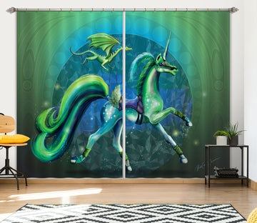 3D Moon Unicorn 122 Rose Catherine Khan Curtain Curtains Drapes