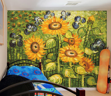 3D Sunflower 1742 Wall Murals