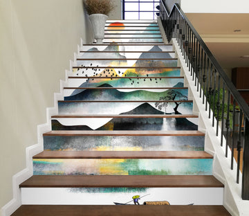 3D Misty And Charming Mountains 606 Stair Risers