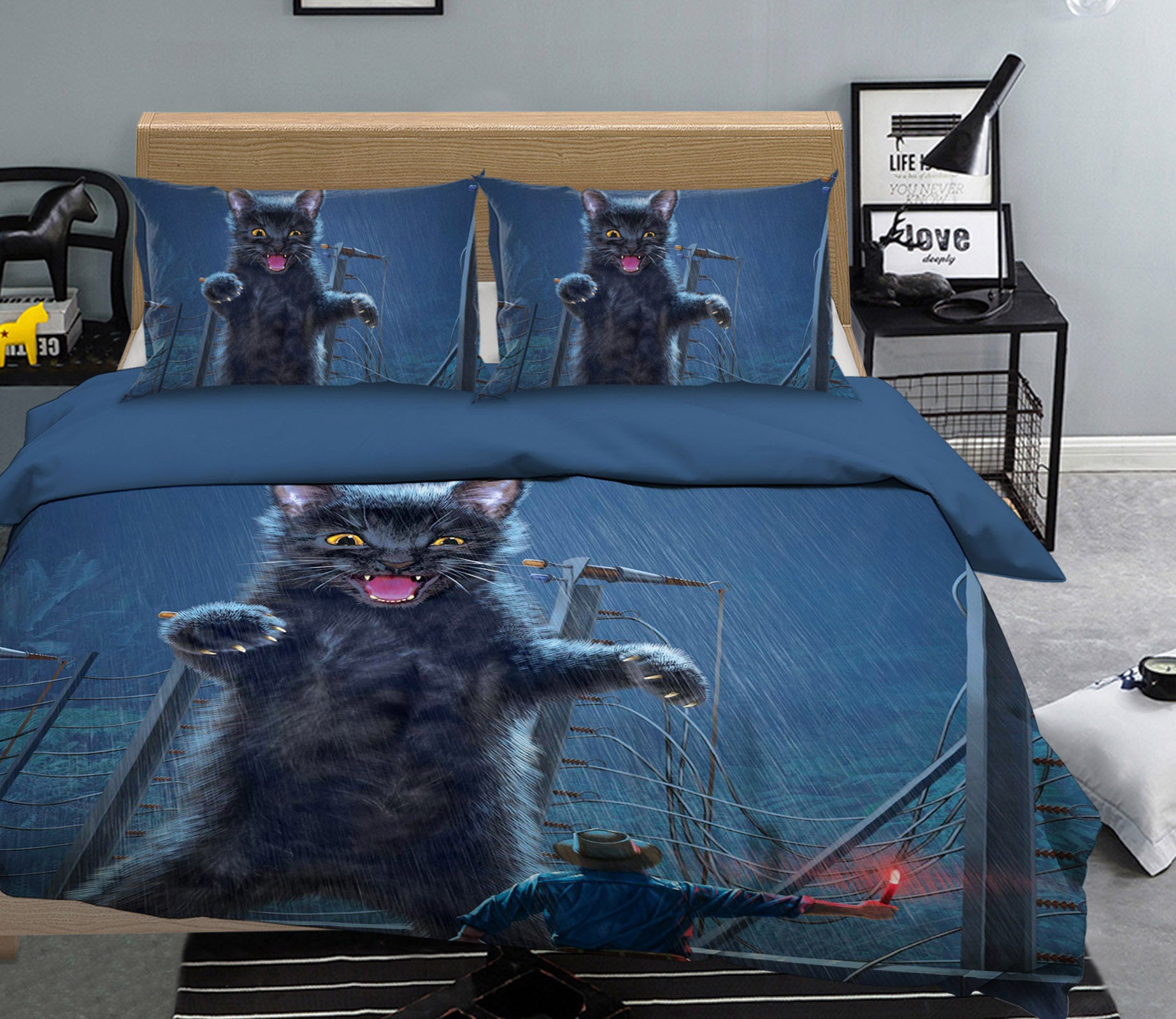 3D Jurassic Kitty 055 Bed Pillowcases Quilt Exclusive Designer Vincent