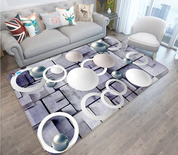 3D Ferrule White Ball 69 Non Slip Rug Mat Mat AJ Creativity Home 